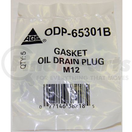 AGS Company ODP-65301B Accufit Oil Drain Plug Gasket Synthetic M12, 5 per Bag