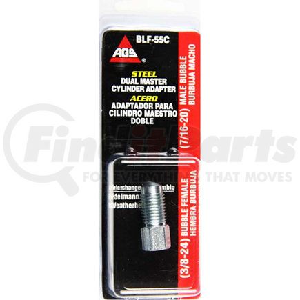 AGS Company BLF-55C Steel Adapter, Female(3/8-24 Bubble), Male(7/16-20 Bubble), 1/card