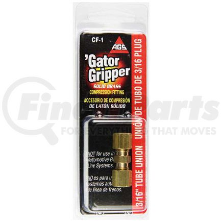 AGS Company CF-1 Brass compression union, 3/16, 1/card