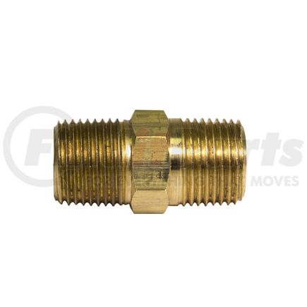 AGS Company PTF-66B Brass Hex Nipple, 1-7/16 Length, Male (3/8-18 NPT), 1/bag