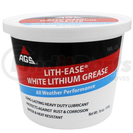 AGS Company WL-15 Lith-Ease White Lithium Grease, Tub, 16 oz
