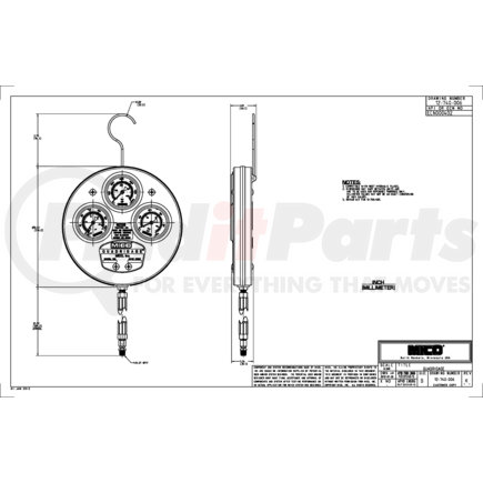 MICO 12-740-006 Quadrigage - 12" Hose, 0-150 PSI, 0-600 PSI, 0-5000 PSI