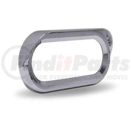 TRUX TBEZ-OBCH5 Bezel, Oval, Chrome, Plastic, Visor, Twist-On