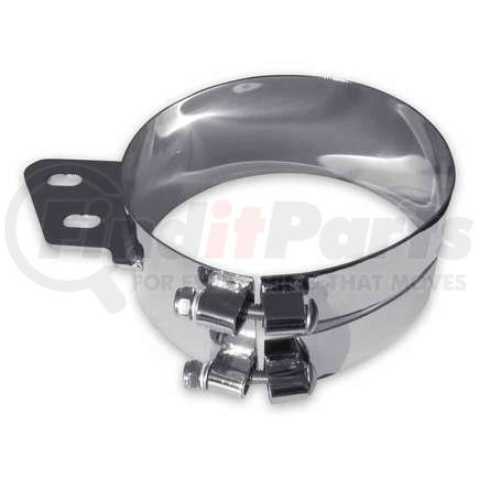 TRUX TCLA-103 Exhaust Clamp, 10", Chrome Plated, Stainless Steel, Angled Mounting Plate