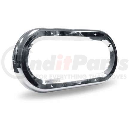 TRUX TBEZ-OBCH3 Bezel, Oval, Chrome, Plastic, No Visor