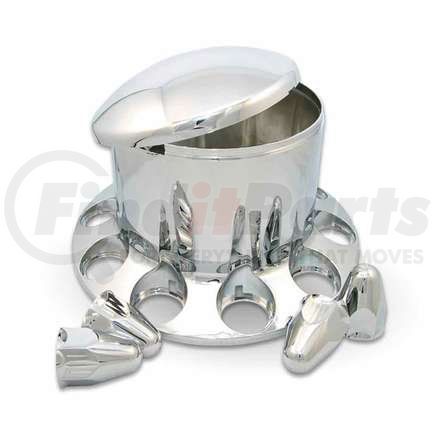 TRUX THUB-RP112 Wheel Accessories - Hub Cover, Rear, Chrome, Plastic, with 1.5" Push-On Nut Covers
