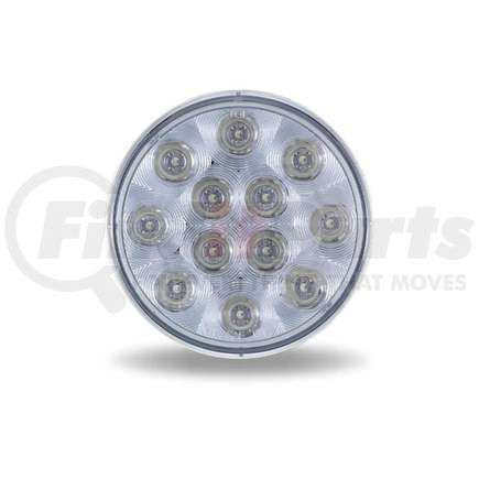 TRUX TLED-412CR Stop, Turn & Tail Light, 4" Round, LED, Clear Lens, Red Diodes (12 Diodes)