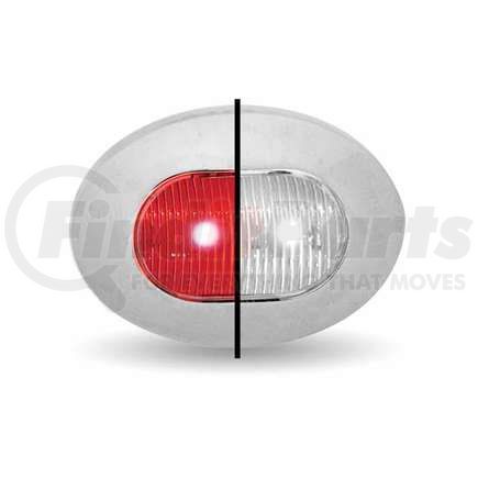 TRUX TLED-BX4RW Marker Light, Mini Button, Oval, Dual Revolution, Red/White, LED