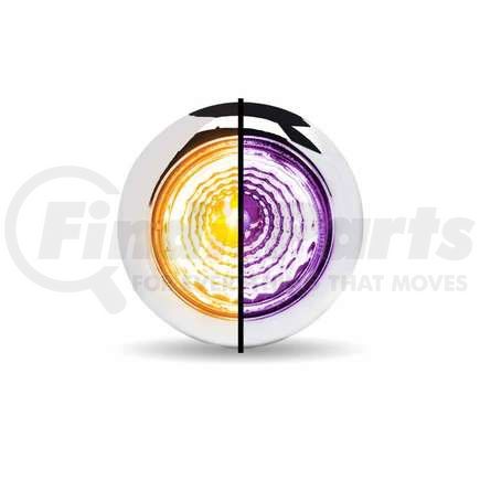 TRUX TLED-BX1AP Mini Button, Dual Revolution, Amber/Purple, LED, with Reflector & Silicone Locking Ring (1 Diode)
