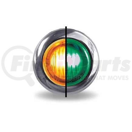 TRUX TLED-BX3AG Marker Light, Mini Button, Dual Revolution, Amber/Green, LED