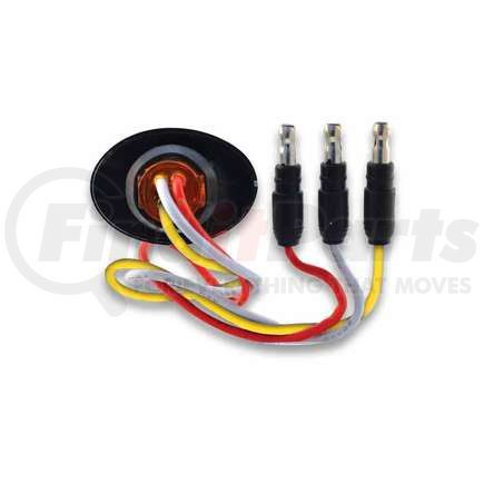 TRUX TLED-BX4RB Marker Light, Mini Button, Oval, Dual Revolution, Red/Blue, LED