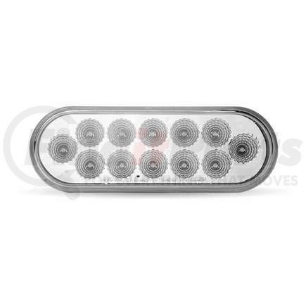 TRUX TLED-O12CR Stop, Turn & Tail Light, Oval, Clear, Red, LED (12 Diodes)