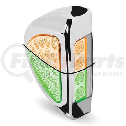 TRUX TLED-PSHXG Side Headlight Triangle - Dual Revolution, LED, 24 Diodes, Amber/Green for Peterbilt