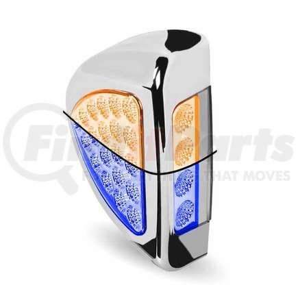 TRUX TLED-PSHXB Side Headlight Triangle - Dual Revolution, Amber/Blue, LED, 24 Diodes, for Peterbilt