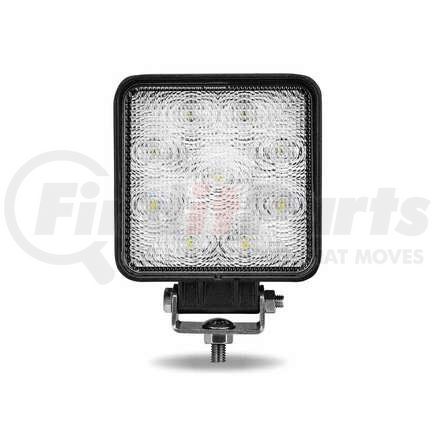 TRUX TLED-U26 Work Light, Flood Beam, Universal, White, Square, Clear Lens, Black Housing, 9 Diodes, 900 Lumens