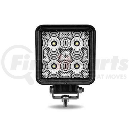 TRUX TLED-U27 Work Light, Flood Beam, Universal, White, Square Beam, Clear Lens, Black Housing, 4 Diodes, 4000 Lumens