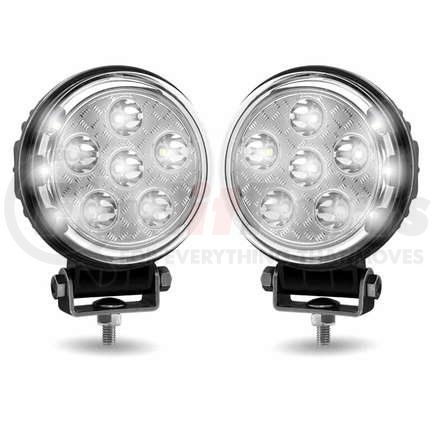TRUX TLED-U102 Work Light, Next Generation, Universal, White, Round, with Side Diodes, 9 Diodes, 4300 Lumens (Pair)