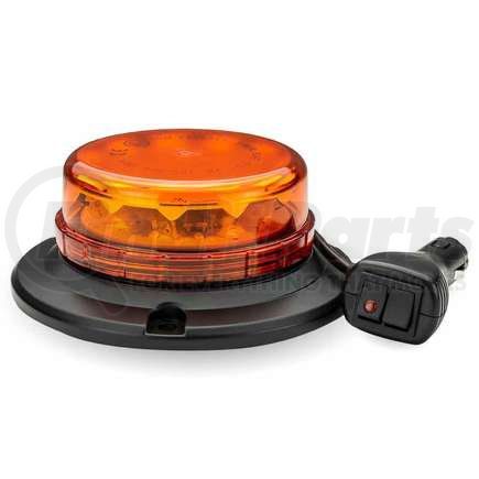 TRUX TLED-W11 Warning Beacon Light, Low Profile, Class 1, Amber, LED, with 36 Flash Patterns, Vacuum/Magnetic