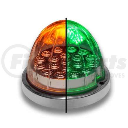 TRUX TLED-WXAG Watermelon LED Light, Dual Revolution, Amber/Green, with Reflector Cup & Lock Ring (19 Diodes)