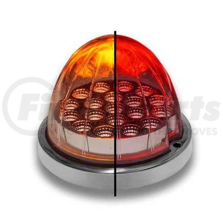 TRUX TLED-WXAR Watermelon LED Lighting, Dual Revolution, Amber/Red, with Reflector Cup & Lock Ring, 19 Diodes