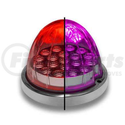 TRUX TLED-WXRP Watermelon LED Light, Dual Revolution, Red/Purple, with Reflector Cup & Lock Ring (19 Diodes)