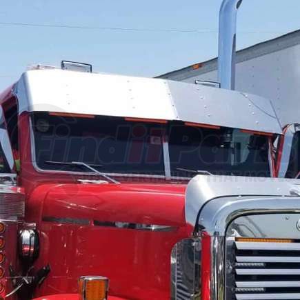 TRUX TSUN-F4 Sunvisor, 15", Fiberglass Flat Top, Door Mounted Mirrors, 1991+ Freightliner