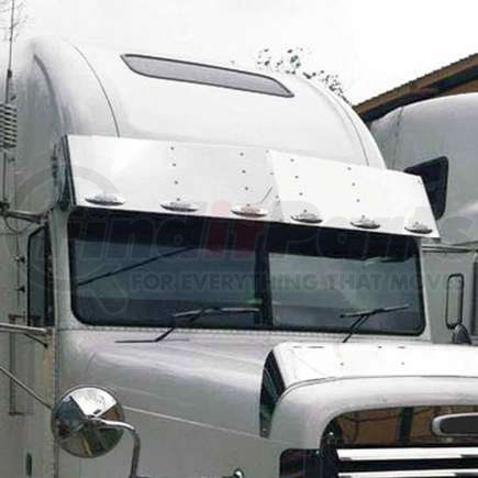 TRUX TSUN-F8 Sunvisor, 16", Raised Roof, with 6 Slotted Light Holes, for 1991+ Freightliner