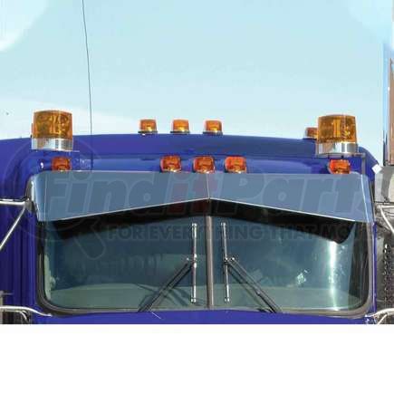 TRUX TSUN-K6 Sunvisor, 13", Boltless, Bowtie Curved Glass, for 1995+ Kenworth W900