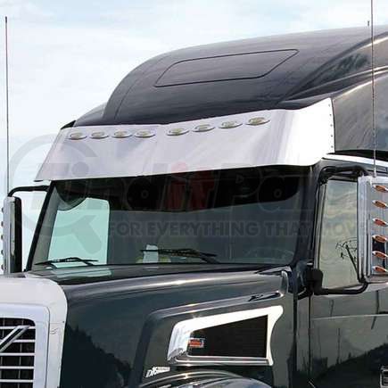 TRUX TSUN-V1 Sunvisor, Raised Roof, 17", with 8 Slotted Light Holes, for 2003 Volvo VN670/730/780/VT800