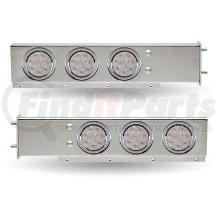 TRUX TU-9209LC. Mud Flap Hanger, with Flat Top and 6 x 4" Clear LEDs and Bezels