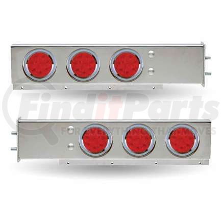 TRUX TU-9210L1 Mud Flap Hanger, with Flat Top and 6 x 4" LEDs, 2 1/2" Bolt Spacing