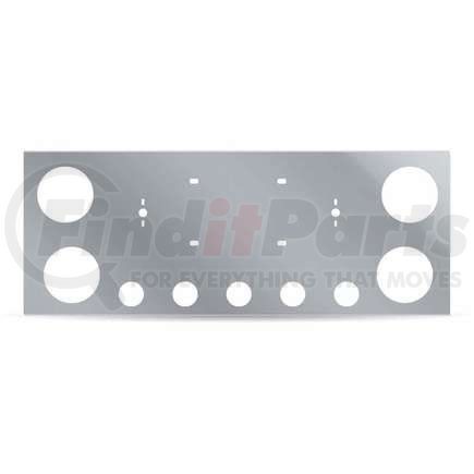 TRUX TU-9002 Center Panel, Rear, Stainless Steel, with 4 x 4" & 5 x 2" & 2 License Light Holes