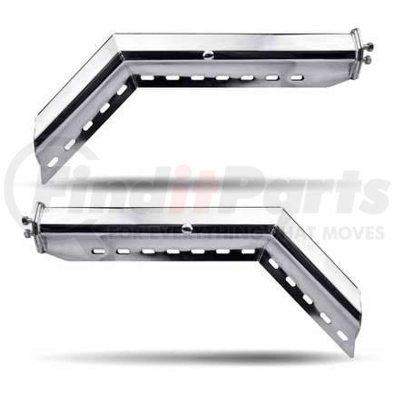 TRUX TU-9221 Mudflap Hanger, 30", 45°, with 1 1/8" Spacing, Chrome