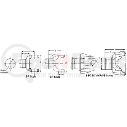 Dana 6-4-5961-1X 1710 Series Differential End Yoke - Assembly, Steel, HR Yoke Style, 46 Spline