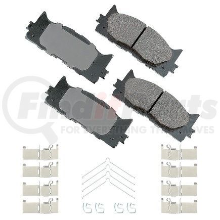 Akebono ACT1222A ProACT Ultra Premium Ceramic Disc Brake Pad Kit