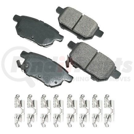 Akebono ACT1354A ProACT Ultra Premium Ceramic Disc Brake Pad Kit