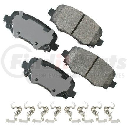 Akebono ACT1734 ProACT Ultra Premium Ceramic Disc Brake Pad Kit