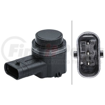 HELLA 358141341 Sensor, parking assist - 3-pin connector - Plugged - Paintable