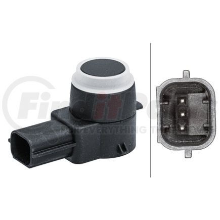 HELLA 358141551 Sensor, parking assist - angled - 3-pin connector - Plugged - Paintable