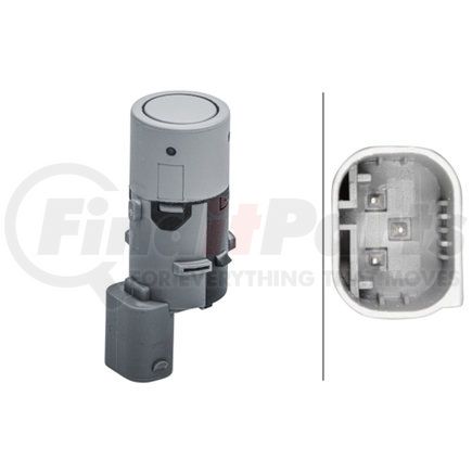 HELLA 358141661 Sensor, parking assist - straight - 3-pin connector - Plugged - Paintable