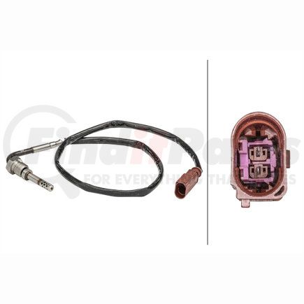 HELLA 358181011 Sensor, exhaust gas temperature - 2-pin connector - Bolted - Cable: 560mm
