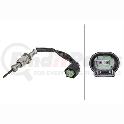 HELLA 358181261 Sensor, exhaust gas temperature - 2-pin connector - Bolted - Cable: 80mm