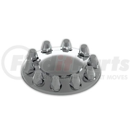 American Chrome 15100 ABS Front Cover Kit - Removable Cap, 10 Lug, 33mm Threads with Flange