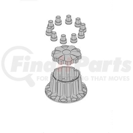 American Chrome 15800 ABS Rear Cover Kit - Removable Cap, 10 Lug, Short 33mm, Threaded with Flange