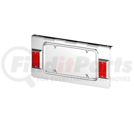 American Chrome 20130 License Plate Holders, 20" Length, 8" Hgt, 2 Mounts, 1 License, 2 Lights, Chrome