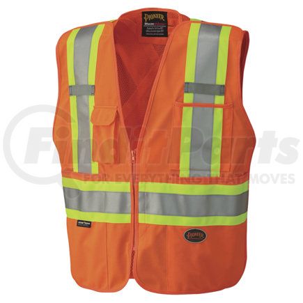 Pioneer Safety V1021150U-L Zip-Up Break Away Safety Vest