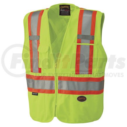 PIONEER SAFETY V1021260U-4XL Zip-Up Break Away Safety Vest