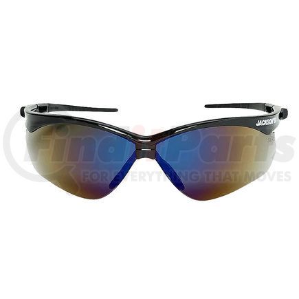 Jackson Safety 50009 Jackson SG Safety Glasses - Blue Mirror Lens, Black Frame, Hardcoat Anti-Scratch, Outdoor