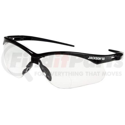 Jackson Safety 50042 Jackson SG Safety Glasses - Clear 2.5 Readers Lens, Black Frame, Hardcoat Anti-Scratch, Indoor