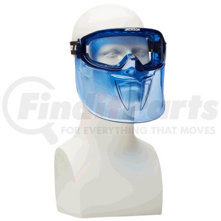 Jackson Safety 21000 Safety Goggles -  GPL500 Premium, w/ Flip-Up Detachable Face Shield, Blue Body, Clear Lens, Anti-Fog